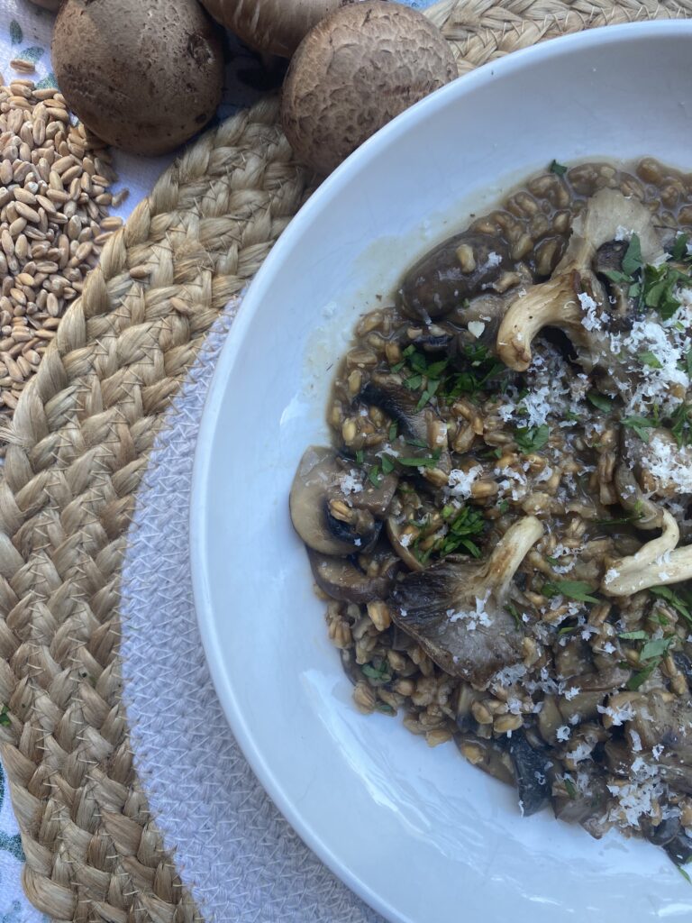 Healthy Italian Series: Mushroom Farrotto - Frannie Loves Food